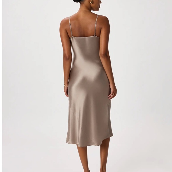 Quince 100% Silk Slip Dress in Taupe - Picture 2 of 4